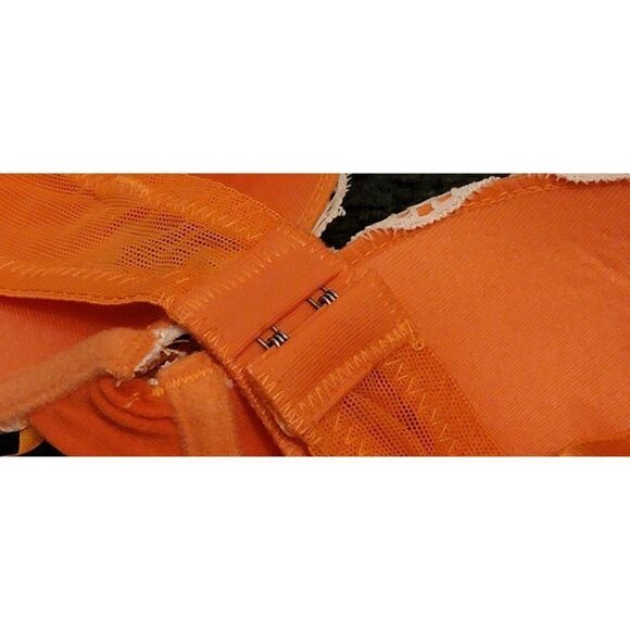 Hers By Herman Womens Orange Adjustable Strap Padded Push Up Bra Size 34B - Picture 5 of 8